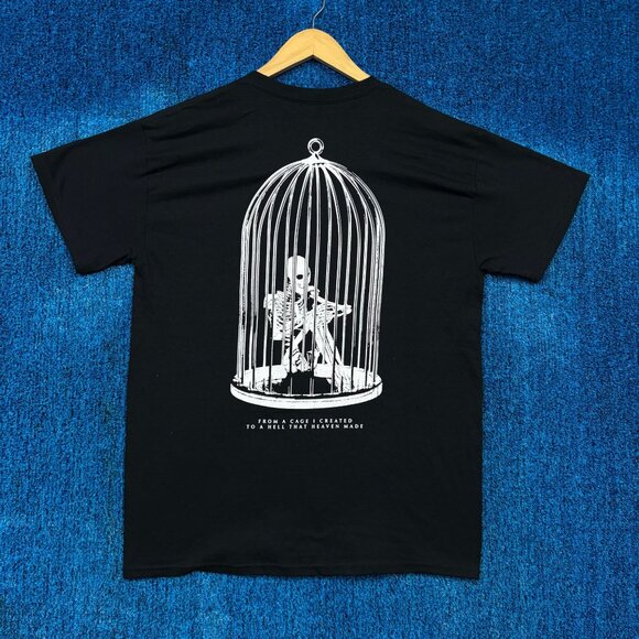 Asking Alexandria Into the Fire Lyric Metalcore Band Tee L - Picture 1 of 4